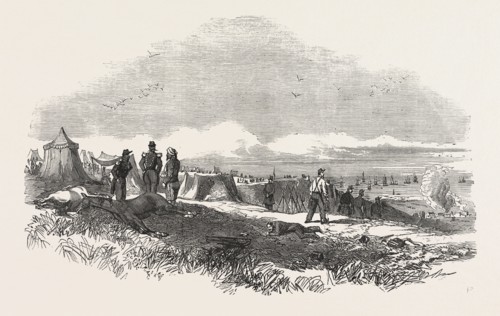 THE CRIMEAN WAR: SCENE IN THE FRENCH CAMP, SKETCHED ON THE DAY AFTER THE BATTLE OF THE ALMA, 1854