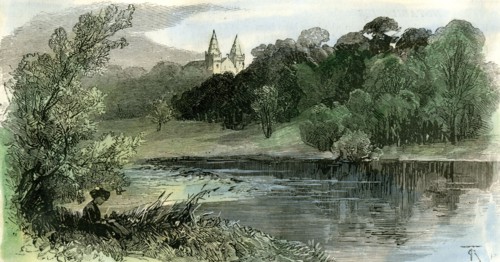 Aberdeen, Old Machar Cathedral from the Don, 1885, UK