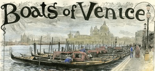 Venice, Gondolas at the station piazza, San Marco, 1892