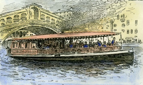 Venice, canal steamboat, Italy, 1892