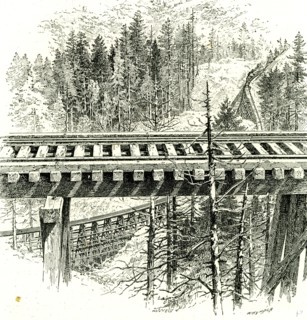 The Big Loop on the Shasta Railway, near McCloud, 1891, USA