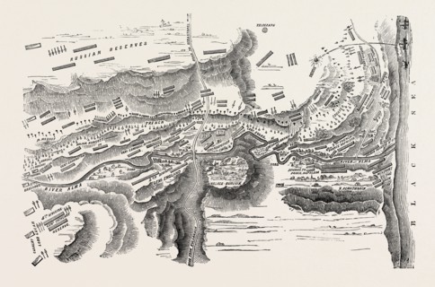 THE CRIMEAN WAR: PLAN OF THE BATTLE OF THE ALMA, 1854