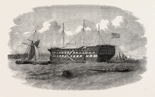 HOSPITAL SHIP NEAR THE SERAGLIO, AT CONSTANTINOPLE, ISTANBUL, 1854