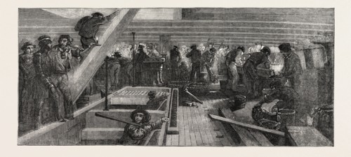 FITTING OUT THE CAESAR, BETWEEN DECKS, AT PORTSMOUTH, UK, 1854