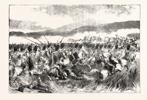 THE CRIMEAN WAR: THE ACTION AT BALACLAVA: CHARGE OF THE SCOTS GREYS, OCTOBER 25, 1854