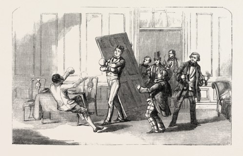 SCENE FROM THE NEW FARCE OF THE SLOW MAN, AT THE ADELPHI THEATRE, LONDON, UK, 1854