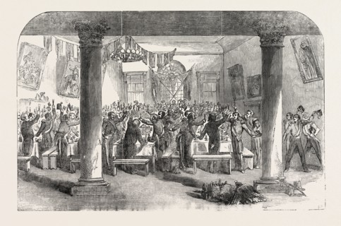THE CRIMEAN WAR: DEJEUNER TO THE 89TH REGIMENT, IN THE TOWN-HALL, AT WATERFORD, PREVIOUS TO THEIR