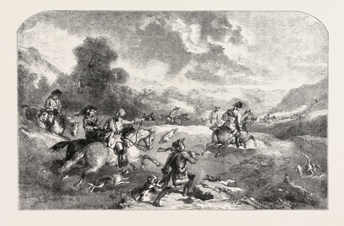 STAG-HUNTING IN THE REIGN OF GEORGE II., FROM A PAINTING BY FREDERICK TAYLER