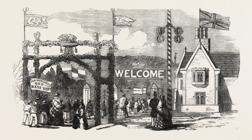 ENTRANCE TO HAWKSTONE PARK, 1854