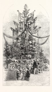 GIGANTIC CHRISTMAS TREE, AT THE CRYSTAL PALACE, SYDENHAM, UK, 1854