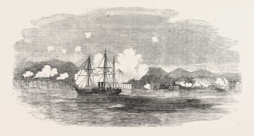 THE CRIMEAN WAR: THE VALOROUS CHASING RUSSIAN STEAMERS INTO SEBASTOPOL, 1854