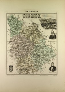 MAP OF VIENNE, 1896, FRANCE