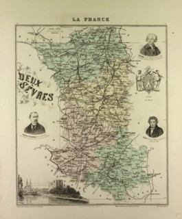MAP OF DEUX SÃƒË†VRES, 1896, FRANCE