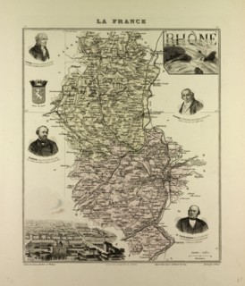 MAP OF RHÃîNE, 1896, FRANCE