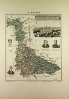 MAP OF MEURTHE AND MOSELLE, 1896, FRANCE