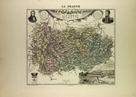 MAP OF MEURTHE, 1896, FRANCE
