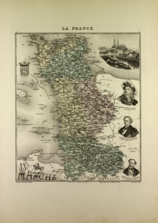 MAP OF MANCHE, 1896, FRANCE