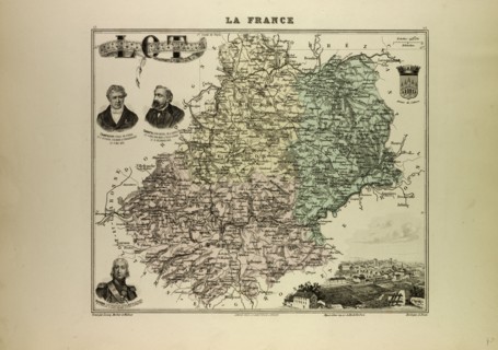MAP OF LOT, 1896, FRANCE