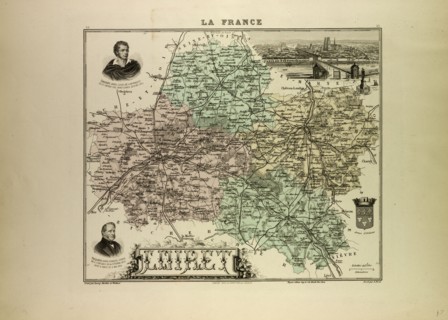 MAP OF LOIRET, 1896, FRANCE