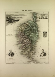 MAP OF CORSE (CORSICA), 1896, FRANCE