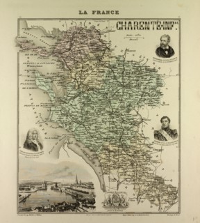 MAP OF CHARENTE-INFERIEURE, 1896, FRANCE