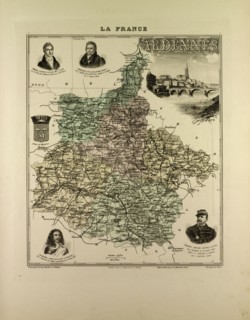 MAP OF ARDENNES, 1896, FRANCE