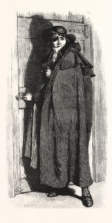 At the door stood a man wrapped in a cloak