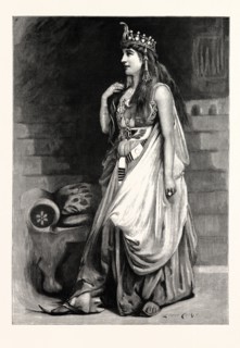 MRS. LANGTRY AS CLEOPATRA DRAWN FROM LIFE BY LANCE CALKIN