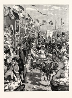 THE CARNIVAL AT NICE, THE BATTLE OF FLOWERS, FRANCE