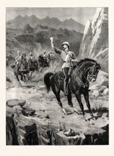 HALT: HORSE ARTILLERY TAKING UP POSITION AT THE MOUTH OF A DEFILE IN NORTHERN INDIA