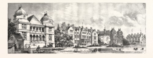 VIEW OF THE PROJECTED NEW CENTRAL INFIRMARY AT DERBY, THE FOUNDATION STONE OF WHICH WAS LAID BY HER
