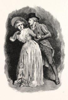 Laid his arm round the girl's neck, and kissed her twice upon the cheek
