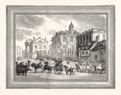 VIEW OF THE SHELDONIAN THEATRE, PRINTING HOUSE, ETC., AT OXFORD, BROAD STREET, UK