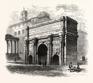 ARCH OF SEPTIMIUS SEVERUS IN THE ROMAN FORUM. Rome, Italy