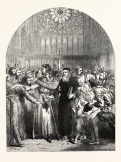 JOHN WYCLIFFE APPEARING IN ST. PAUL'S CATHEDRAL TO ANSWER THE CHARGE OF HERESY