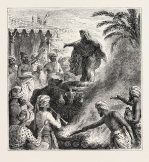 HINDOO RITE OF SUTTEE. THE WIDOW BURNT WITH HER HUSBAND'S CORPSE.