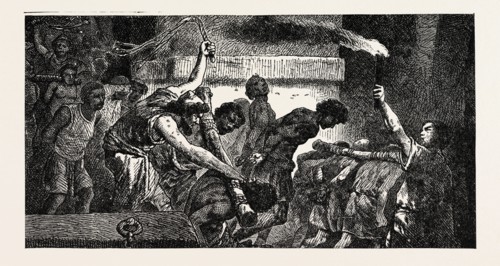 CAPTURED SLAVES CAST INTO PRISON.
