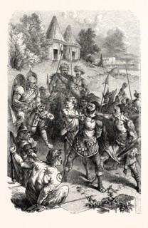 ROMAN CENTURION CAPTURED BY BRITISH WARRIORS.