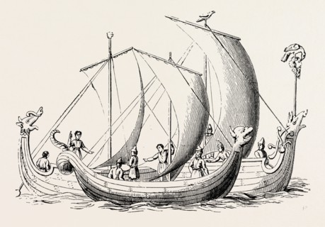 SAXON SHIPS, FROM AN OLD MS.