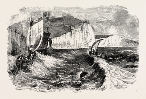 DOVER CASTLE AND CLIFFS.