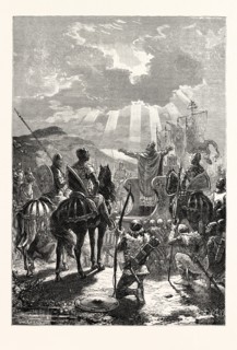 A BISHOP BLESSING THE TROOPS BEFORE THE BATTLE.