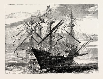 WARSHIP OF THE TIME OF HENRY VIII.
