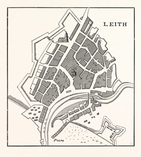 EDINBURGH: PLAN OF LEITH, SHOWING THE EASTERN FORTIFICATIONS. (Facsimile after Greenville Collins'