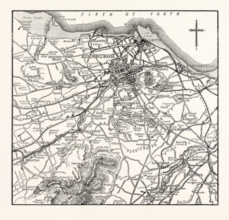 MAP OF THE ENVIRONS OF EDINBURGH.