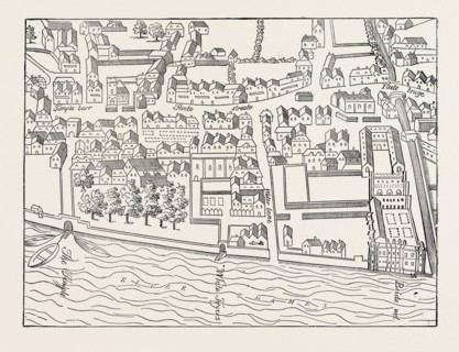FLEET STREET, THE TEMPLE, LONDON, From a Plan published by Ralph Aggas, 1563