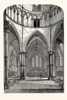 INTERIOR OF THE TEMPLE CHURCH, 1870, LONDON