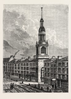 BOW CHURCH, CHEAPSIDE. From a view taken about 1750, LONDON