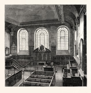 INTERIOR OF ST. MICHAEL'S, WOOD STREET, 1876, LONDON