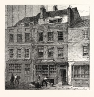 POPE'S HOUSE, PLOUGH COURT, LOMBARD STREET, 1860, LONDON