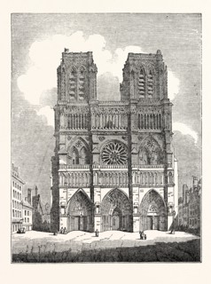 Principal Front of the Cathedral of NÃ´tre Dame, Paris, France
